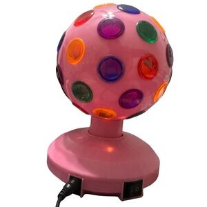 Pink Disco Ball Lamp USB rotates
